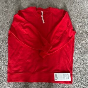 NWT lululemon perfectly oversized crew in red